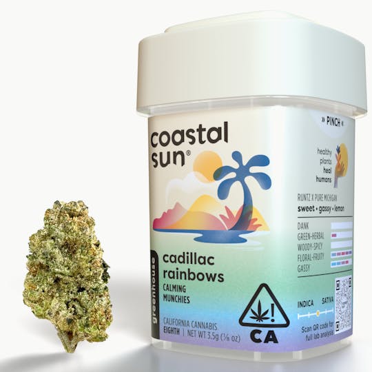 Coastal Sun - Cadillac Rainbows Greenhouse Flower 3.5g - 1