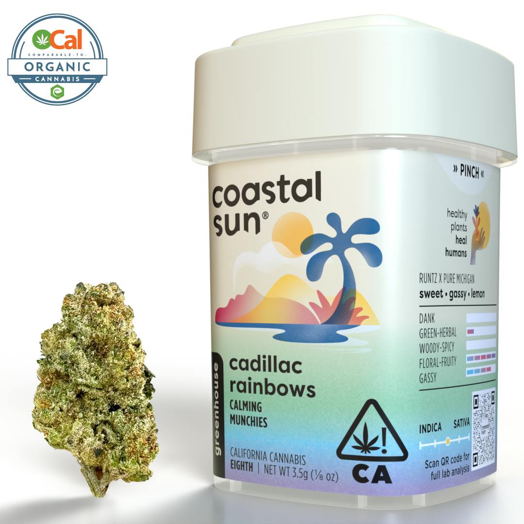Coastal Sun - Cadillac Rainbows Greenhouse Flower 3.5g - 1