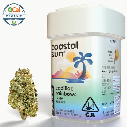 Coastal Sun - Cadillac Rainbows Greenhouse Flower 3.5g - 1