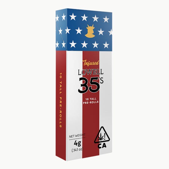 Lowell Herb Co. - Lowell Infused 35's | 4g Pre-Roll Pack | Stars & Stripes Sativa - 1