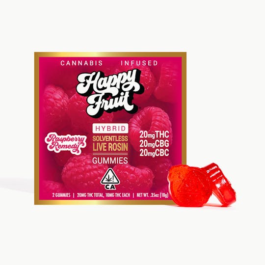 Happy Fruit - Raspberry Remedy Rosin Gummies (2-pack) - 20 MG THC + 20 MG CBC + 20 MG CBG - 1
