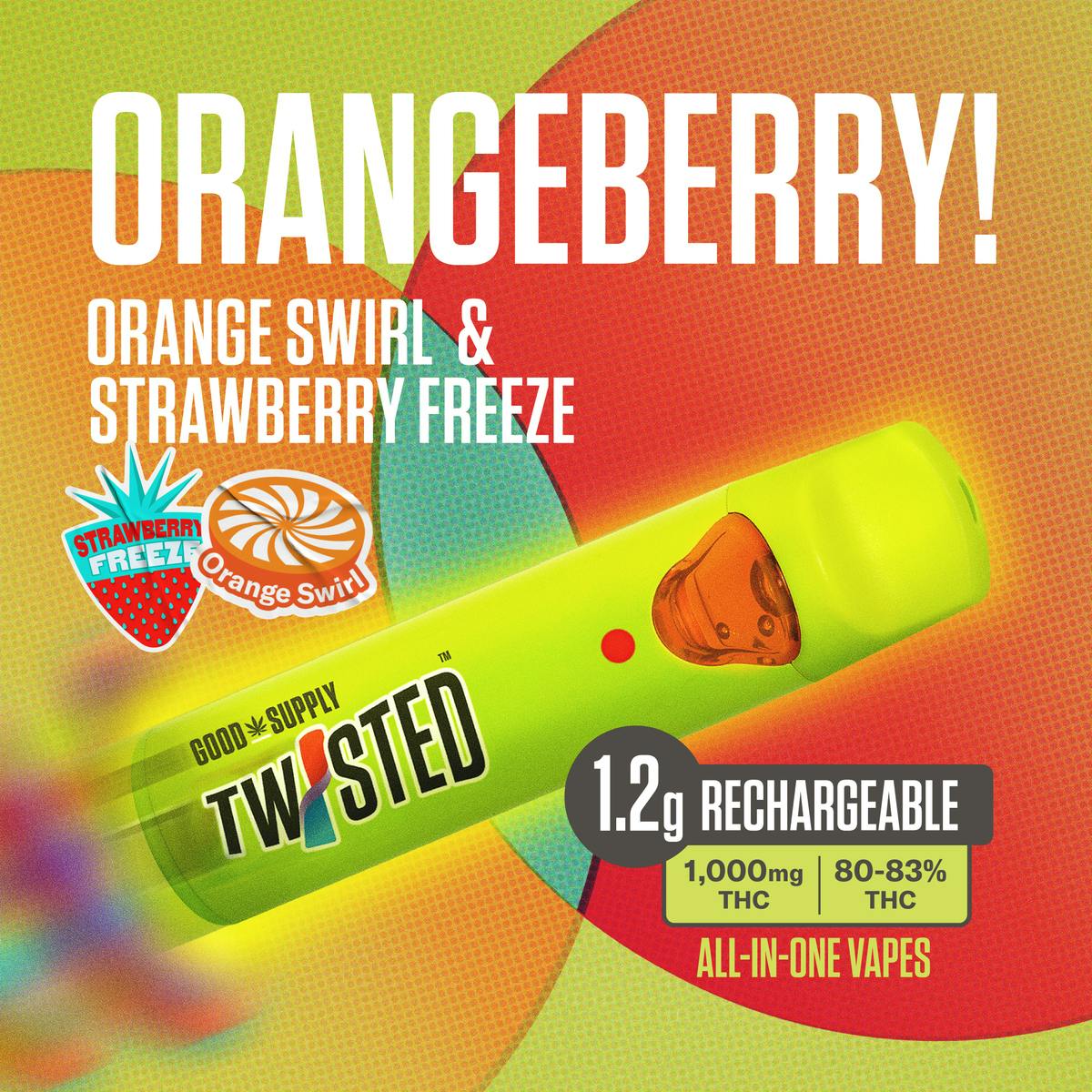 Good Supply - Orange Swirl & Strawberry Freeze Twisted Vapes - 1