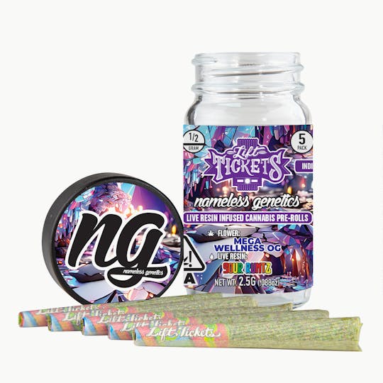 Lift Tickets - Mega Wellness OG x Sour Runtz - Infused Pre-Roll 5-Pack - 1
