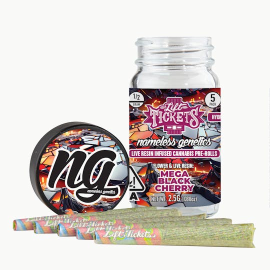 Lift Tickets - Mega Black Cherry - Infused Pre-Roll 5-Pack - 1
