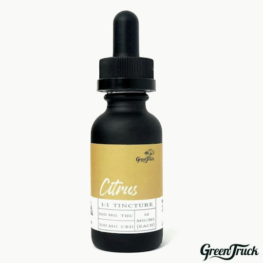 Green Truck - 1:1 THC/CBD Oil Tincture - Citrus (500mg THC/ 500mg CBD) - 1