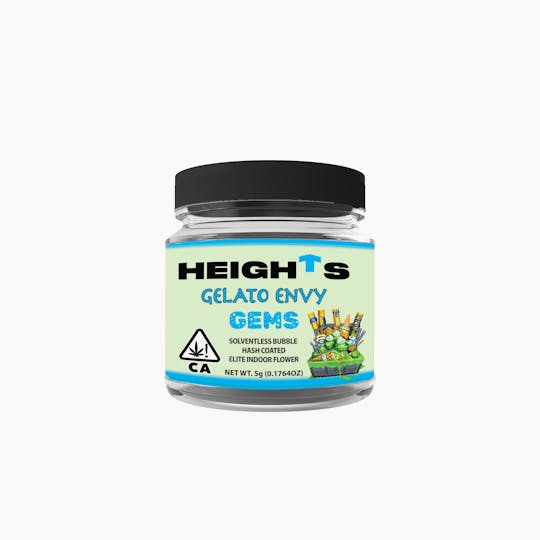 Heights Flower - Heights Gelato Envy 5g Gems Solventless Bubble Hash Coated Flower - 1