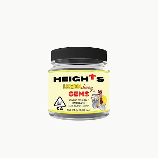 Heights Flower - Heights Lemon Cherry Gelato 5g Gems Solventless Bubble Hash Coated Flower - 1