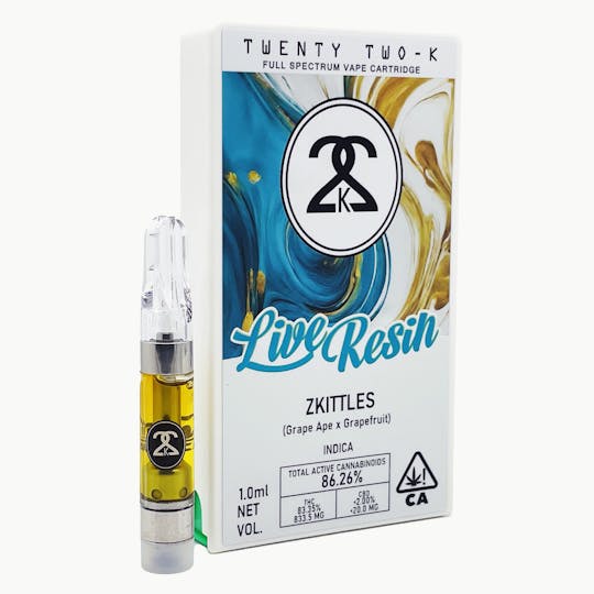 Twenty Two K / 22k - 22K - Live Resin - Zkittles - 1.0ml Cartridge - 1