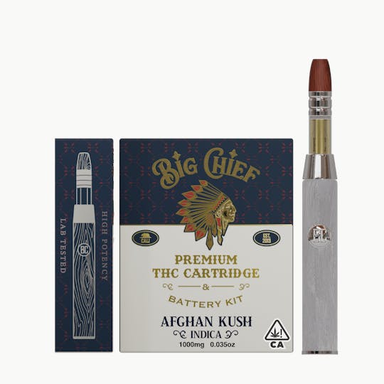 Big Chief - AFGHAN KUSH - 1G THC Cartridge & Battery Kit All-In-One - 1