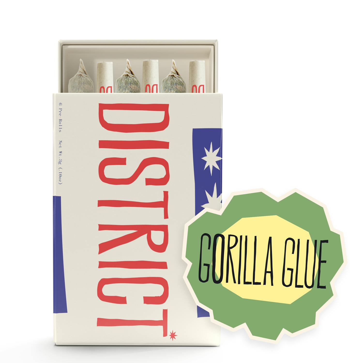 District Cannabis - Gorilla Glue Pre-Roll Pack 6ct - 1