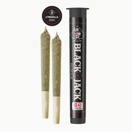 Grassfire - Killer Glue Blackjack (2 x 1.2 gram) Flower Pre Rolls - 2.4g - 1