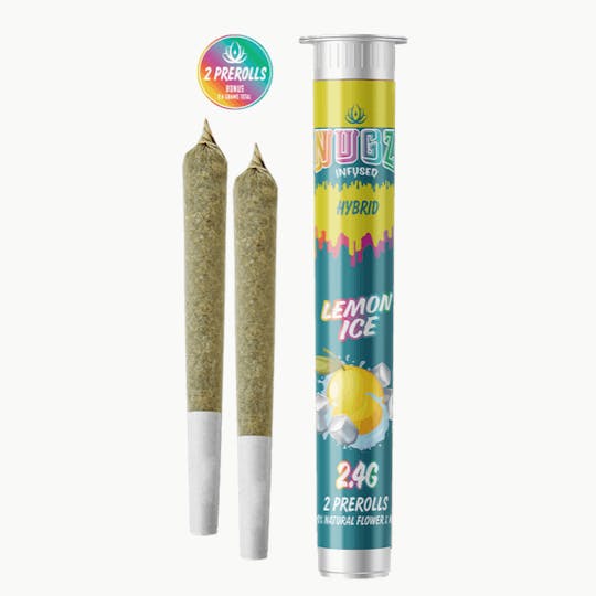 Grassfire - Lemon Ice Nugz (2 x 1.2 gram) Infused Pre Rolls - 2.4g - 1