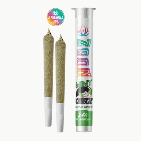 Grassfire - Mint Oreoz Nugz (2 x 1.2 gram) Flower Pre Rolls - 2.4g - 1