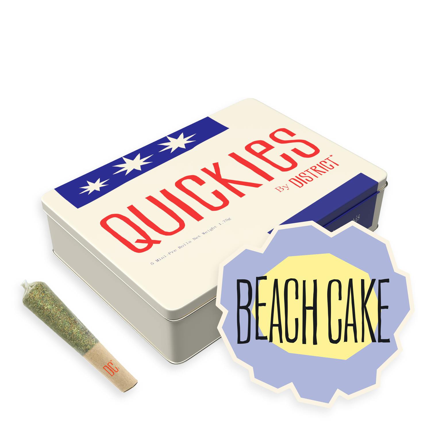 District Cannabis - Beach Cake | Quickies | 0.35g mini joints 5pk - 1