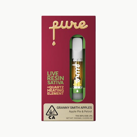 Pure Vape - Pure Live Resin 1g Cartridge - Granny Smith Apple - Sativa - 1