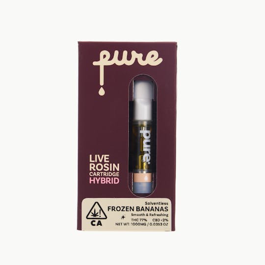 Pure Vape - Pure Solventless Live Rosin 1g Cartridge - Frozen Bananas - Hybrid - 1