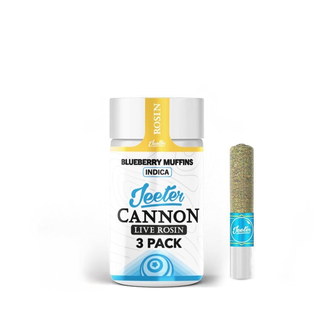 Jeeter - Blueberry Muffins | Live Rosin Cannons | Infused Minis | 0.5g ea | 3pk - 1
