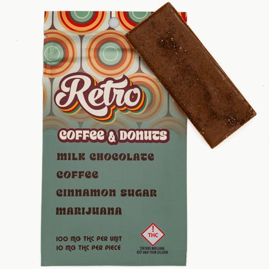 Retro - Coffee & Donuts Chocolate Bar - 100mg THC - 1