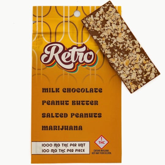Retro - Milk Chocolate Bar with Peanut Butter & Salted Peanuts - 1000mg THC - 1