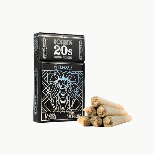 Roaring 20s - REST 6 Pack Prerolls 3g - Jet Cream - 1