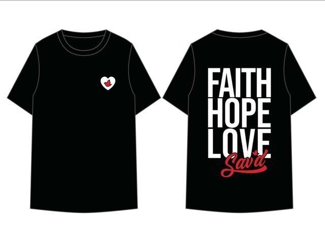 Bak'd - Sav'd Faith, Hope & Love Tee 3XL | Black:Red - 1
