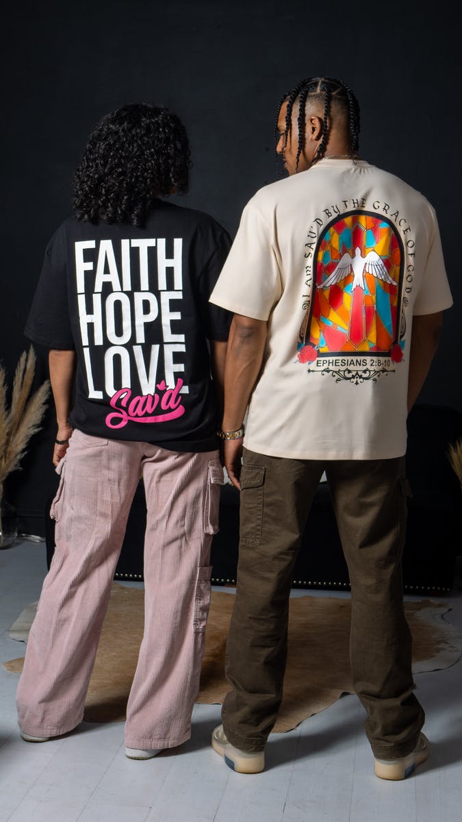 Bak'd - Sav'd Faith, Hope & Love Tee | Black:Pink - 1