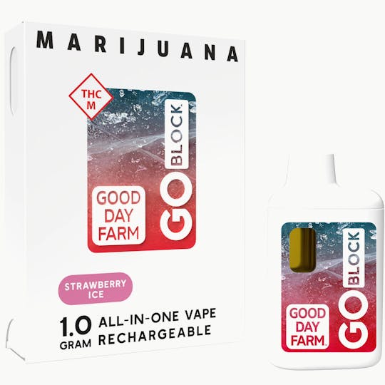 GOOD DAY FARM - GDF: GO Block Vape | Strawberry Ice | All-In-One | 1g - 1