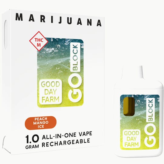 GOOD DAY FARM - GDF: GO Block Vape | Peach Mango Ice | All-In-One | 1g - 1