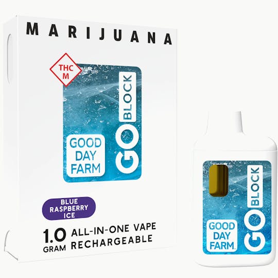 GOOD DAY FARM - GDF: GO Block Vape | Blue Raspberry Ice | All-In-One | 1g - 1