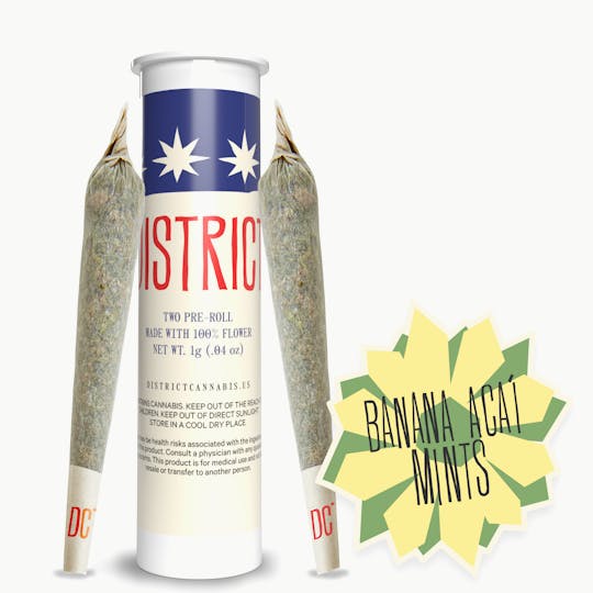 District Cannabis - Banana Acai Mints Pre-Roll Pack 2ct - 1