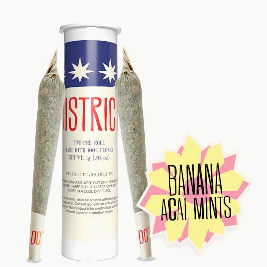 District Cannabis - Banana Acai Mints Pre-Roll Pack 2ct - 1
