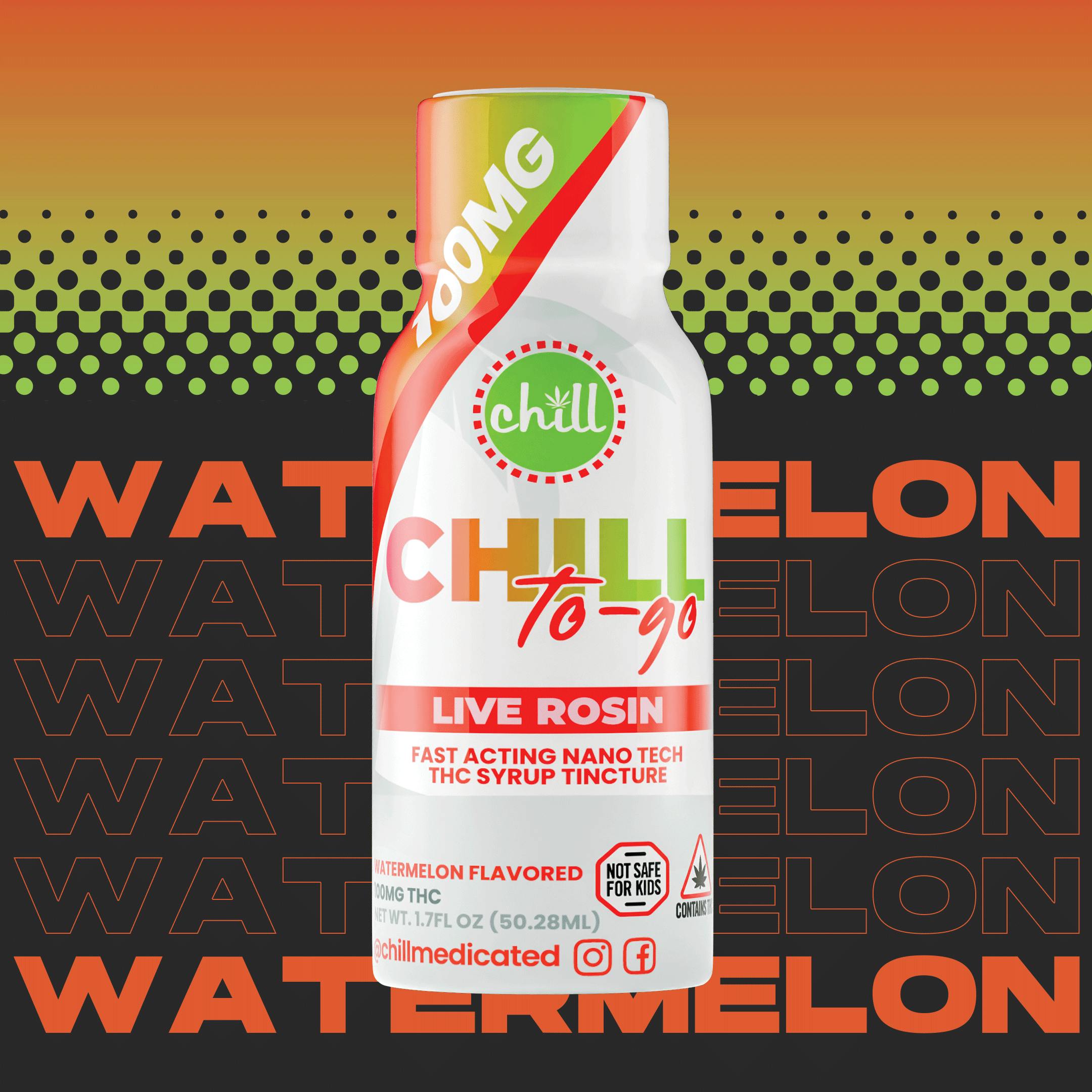 Chill Medicated - Watermelon | 100mg THC Live Rosin Syrup | Chill Medicated | REC - 1