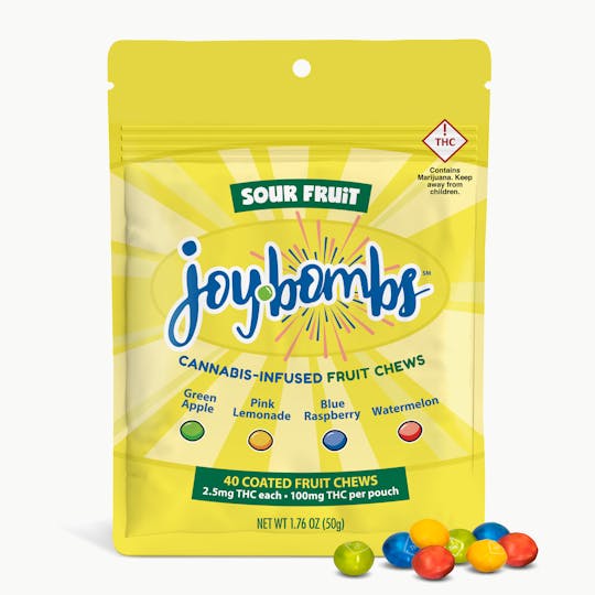 Joyibles - Joy Bombs Sour Fruit - 100mg THC (40pk / 2.5mg THC ea) - 1