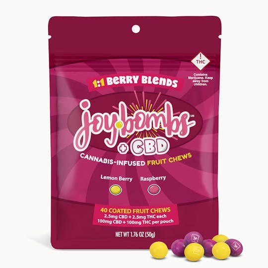 Joyibles - Joy Bombs + CBD 1:1 Berry Blends - 100mg THC (40pk / 2.5mg THC & CBD ea) - 1