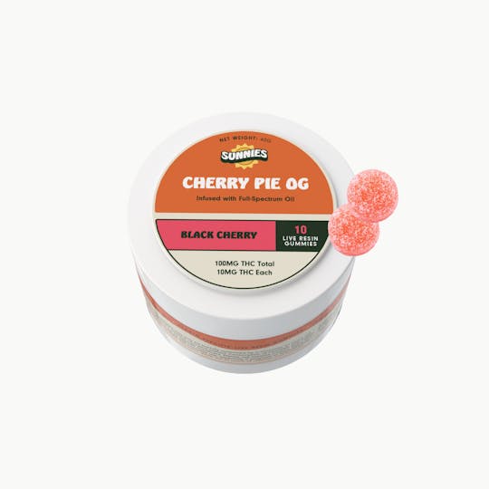 SunMed Growers - Cherry Pie OG Live Resin - Black Cherry Gummies Edible 100mg - 1