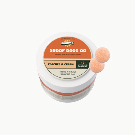 SunMed Growers - Snoop Dogg OG Live Resin - Peaches & Cream Gummies Edible 100mg - 1