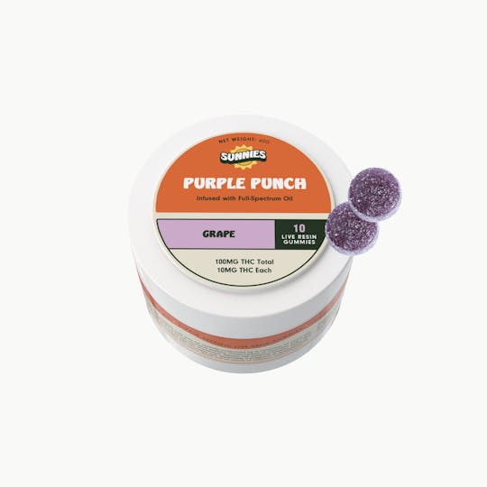 SunMed Growers - Purple Punch Live Resin - Grape Gummies 100mg - 1