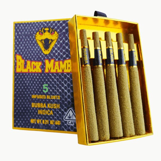 Black Mamba Cannabis - Black Mamba Box - Bubba Kush - 6gram -5pk Infused Blunt - 1