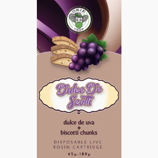 Okie TSGP - Dulce De Scotti - 45µ-189µ - 0.5g Disposable Live Rosin Cart - 1