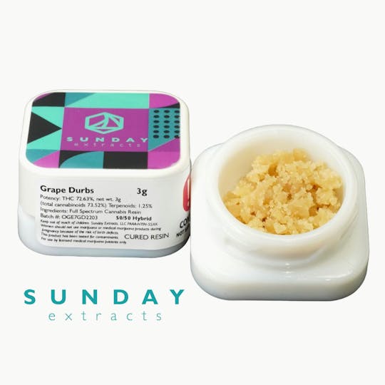 Sunday Extracts - 3g Concentrate Grape Durbs - 1