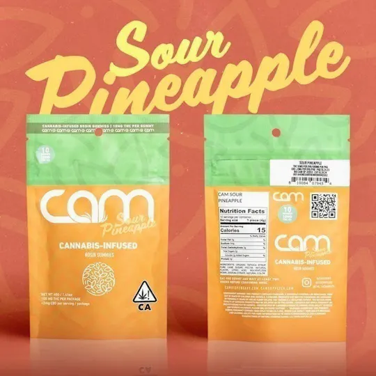 CAM - CAM | Sour Pineapple Gummies | 100mg | 10ct | 10mg/ea - 1
