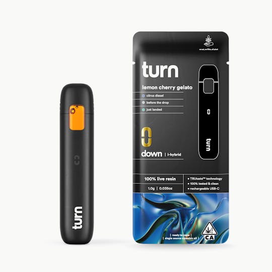 turn - 1.0g AIO | lemon cherry gelato | 100% live resin | down | - 1
