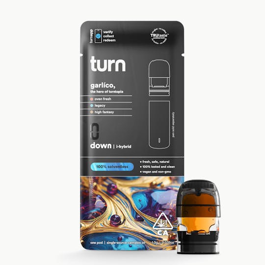 turn - 0.5g pod | garlíco | 100% solventless | down | - 1