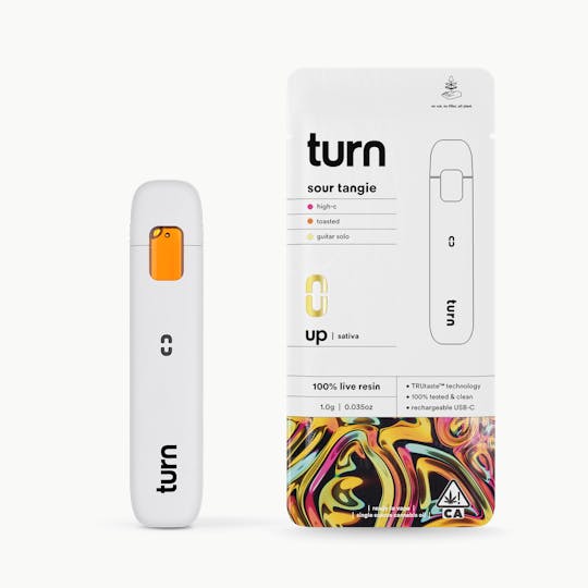 turn - 1.0g AIO | sour tangie | 100% live resin | up | - 1
