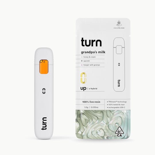 turn - 1.0g AIO | grandpa’s milk | 100% live resin | up | - 1