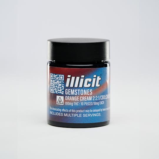 ILLICIT - Orange Cream 2:2:1 CBD:CBN:THC Ratio'd 100mg Gemstones - 1