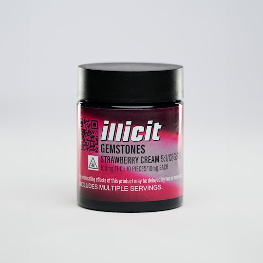 ILLICIT - Strawberry Cream 5:1 CBG:THC 100mg Ratio'd Gemstones - 1