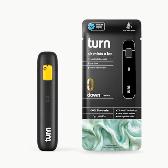 turn - 1.0g AIO | sir mints a lot | 100% live resin | down | - 1