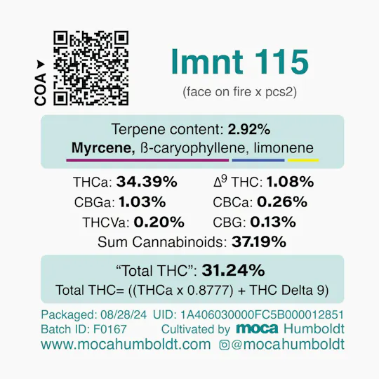 MOCA Humboldt - MOCA Flowers - 1/8th Mylar Bag - LMNT 115 - 1