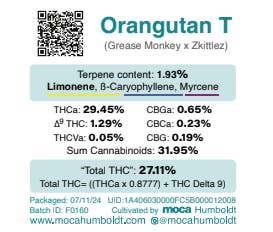 MOCA Humboldt - MOCA Flowers - 1/8th Mylar Bag - Orangutan T - 1
